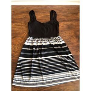 Bebop black and grey striped dress